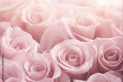 Light Pink Roses - Sweet Blossom in Soft Textured Style for Artistic Beige Background with Celebration Gift Look