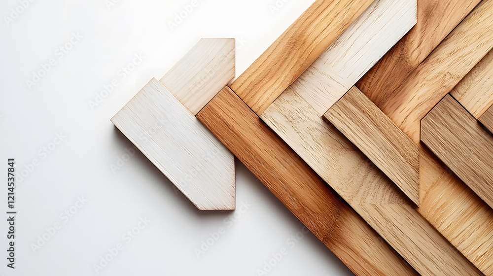 Wooden right arrow constructed from geometric blocks highlights natural grain texture in minimalist design, arranged with light wooden elements on clean white backdrop. Wooden right arrow constructed from geometric blocks highlights natural grain texture in minimalist design, arranged with light wooden elements on clean white backdrop.