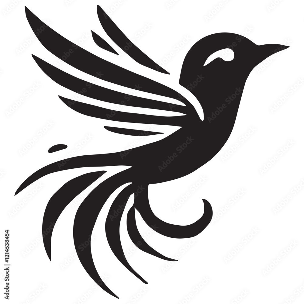 Fototapeta premium An apple black vector illustration