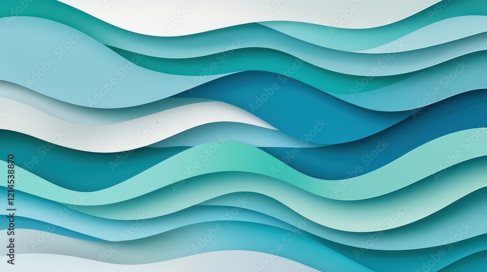 Abstract Waves in Teal and Aqua Tones Abstract Waves in Teal and Aqua Tones