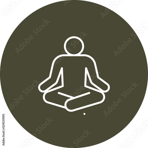 Lotus Pose (Padmasana) Vector Icon Design