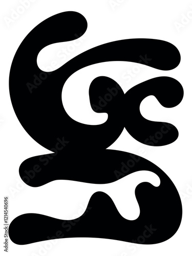 Black blob vertical illustration background. Trendy minimal vector design for presentations, banners, posters, print, wall art, and flyers. 