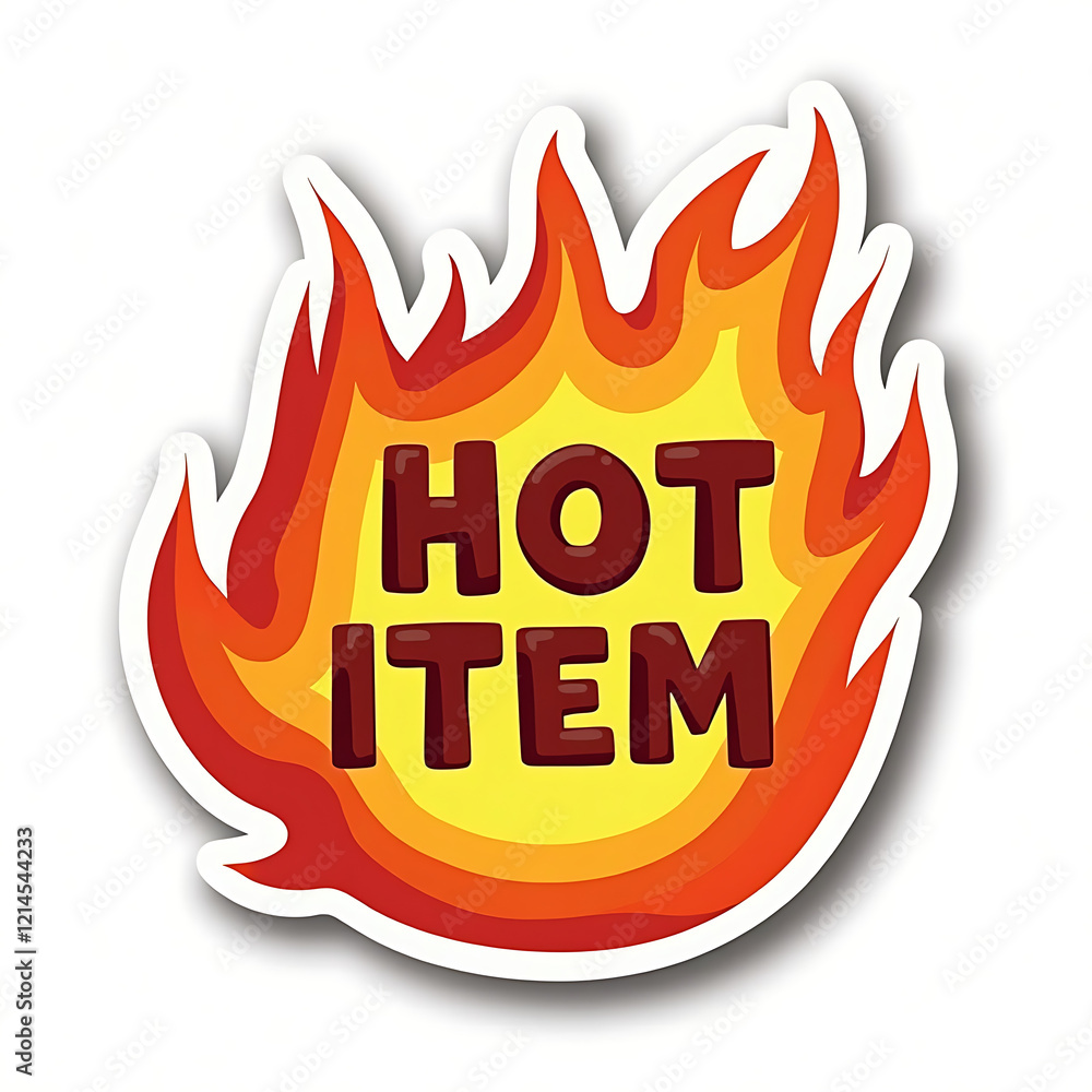 hot item icon sticker for trending and popular products hot item icon sticker for trending and popular products