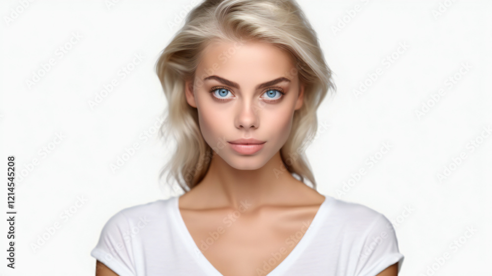 Beautiful woman with blonde hair and blue eyes Beautiful woman with blonde hair and blue eyes