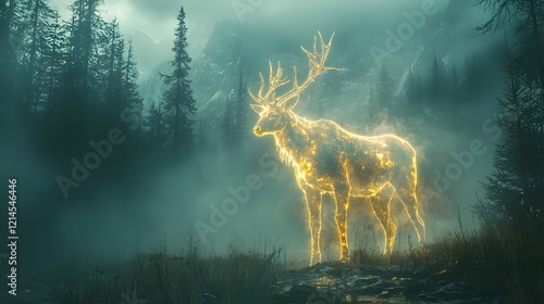 Genetically Engineered Glowing Animals in Mystical Meadow   Surreal Futuristic Landscape Concept Art photo