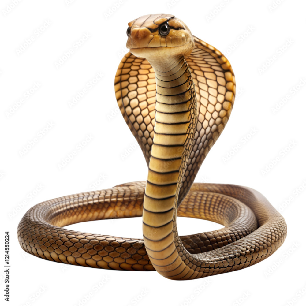 Fototapeta premium Cobra snake isolated on transparent background