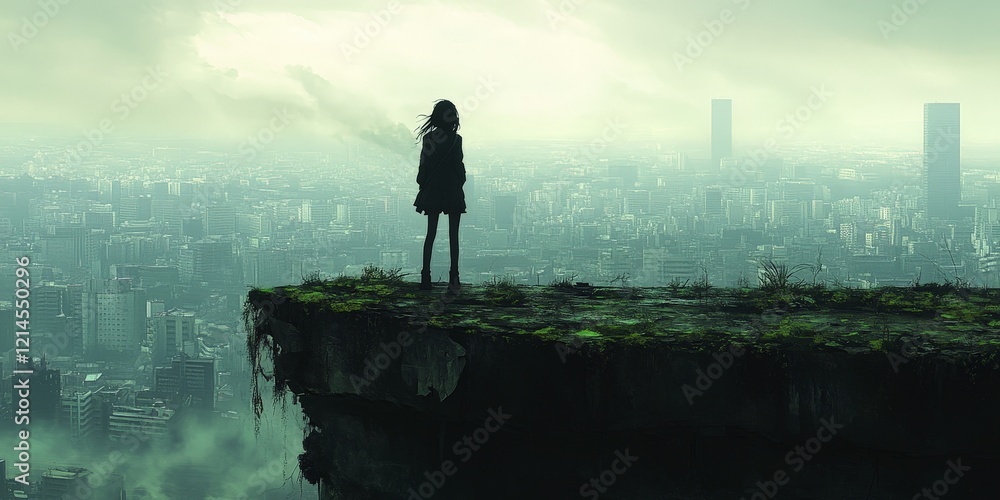 A lone girl in a desolate post-apocalyptic city, symbolizing survival and resilience. Ideal for dystopian stories, game concepts, and dramatic visual art. A lone girl in a desolate post-apocalyptic city, symbolizing survival and resilience. Ideal for dystopian stories, game concepts, and dramatic visual art.
