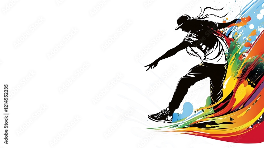 Fototapeta premium Artistic figure of a dancer in vibrant colors