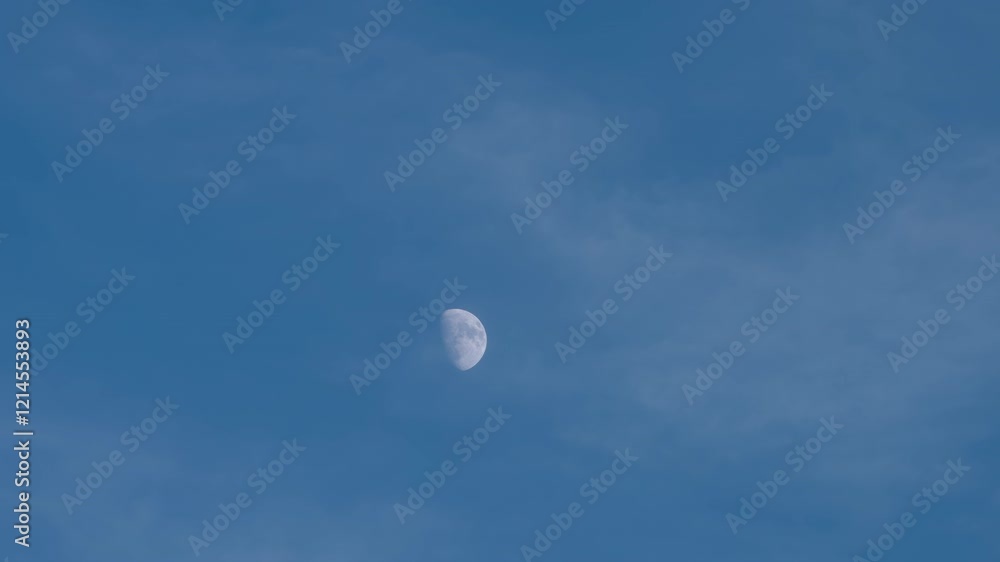 Time lapse of moon and scattered clouds durings sunset Time lapse of moon and scattered clouds durings sunset