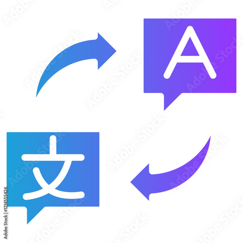 Translation Services glyph gradient icon
