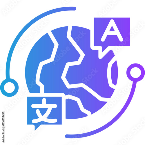 Language glyph gradient icon