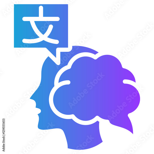 Language Skills glyph gradient icon