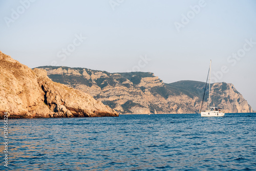 Seascape Balaklava Crimea light sun, pond sea ocean wave, nature scenery, yachts photo