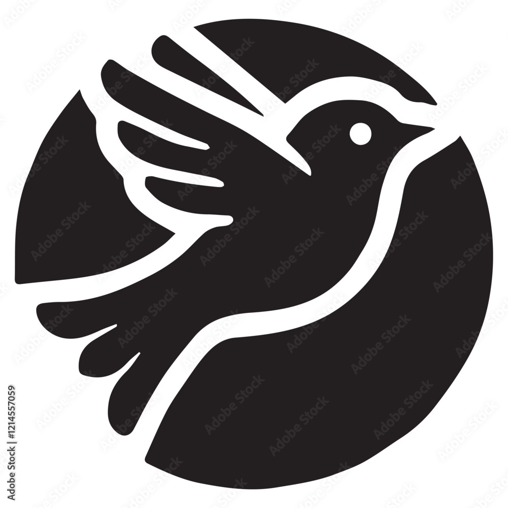 Obraz premium Silhouette of a bird on white background