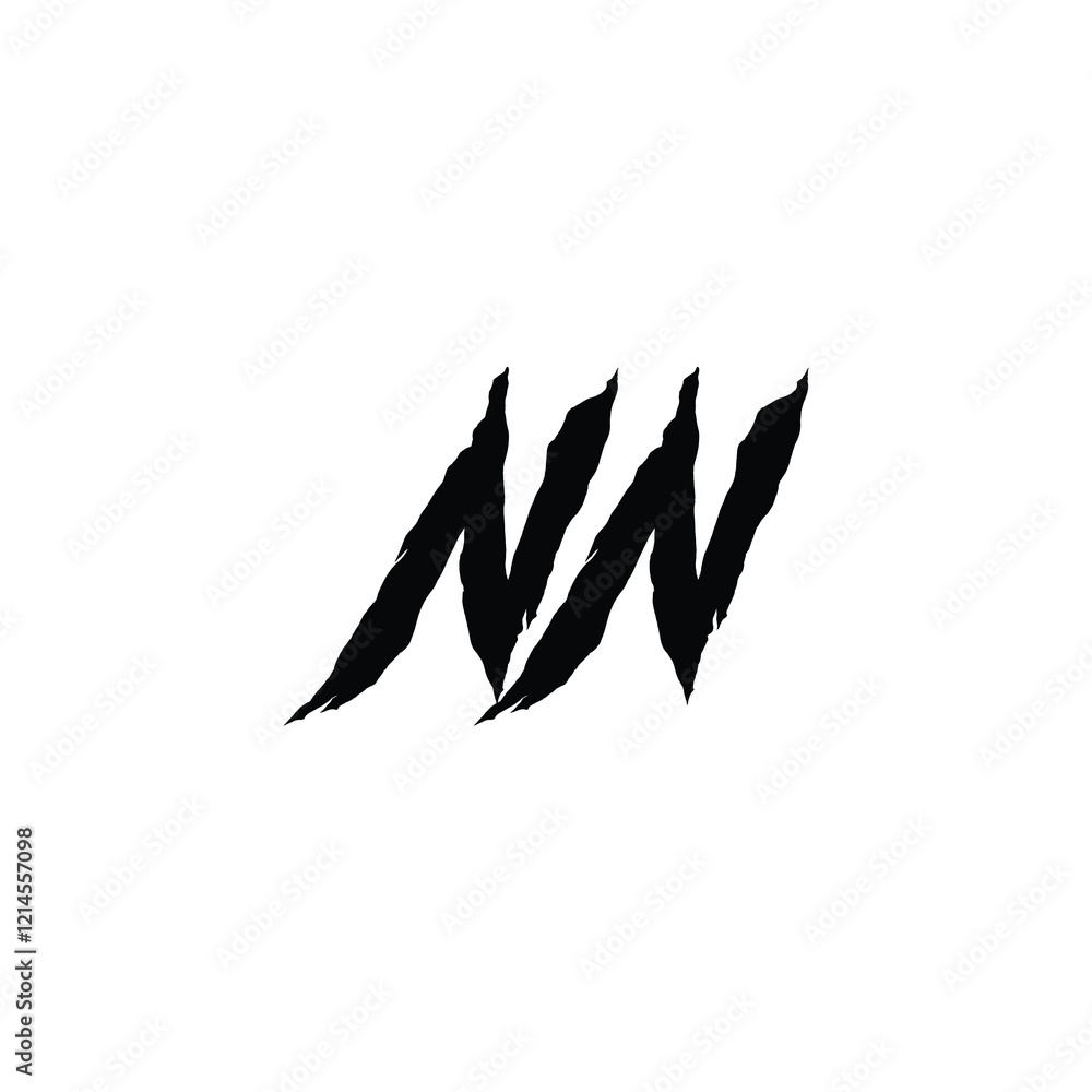 Obraz premium NN monogram logo design letter text name symbol monochrome logotype alphabet character simple logo