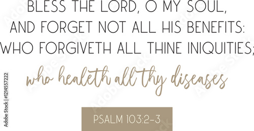Healing Bible Verse art print, Christian biblical poster, vector illustration