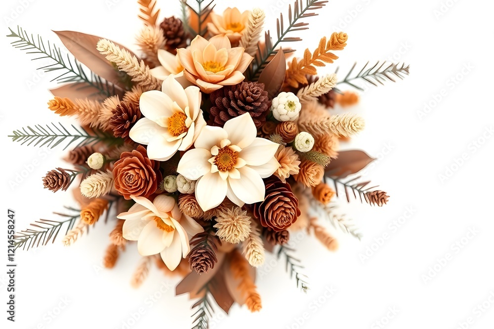custom made wallpaper toronto digitalThe wedding bunch of flowers lies on fallen leaves.