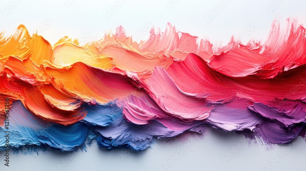 Fototapeta premium Vibrant Abstract Oil Paint Texture Colorful Swirls Artistic Background Modern Art