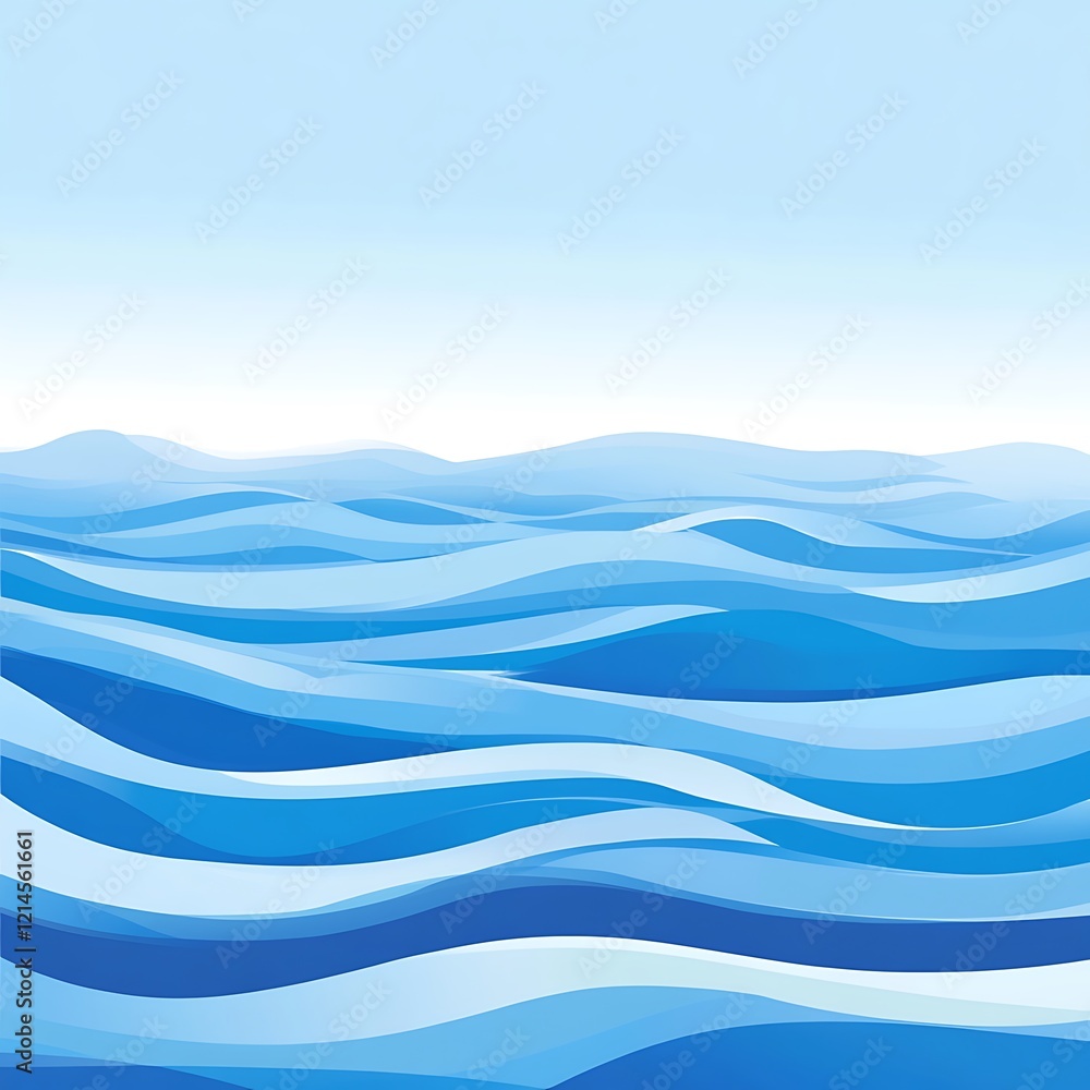 Abstract Ocean Waves, Calm Sea, Sky Background, Graphic Design, Digital Art Abstract Ocean Waves, Calm Sea, Sky Background, Graphic Design, Digital Art