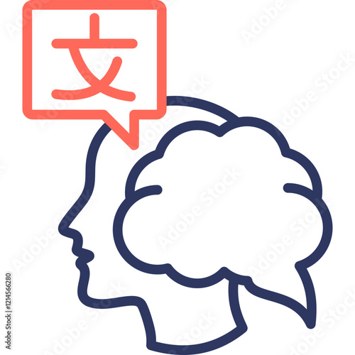 Language Skills line color icon