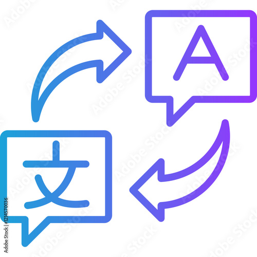 Translation Services line gradient icon