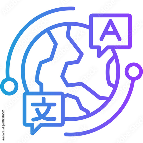 Language line gradient icon