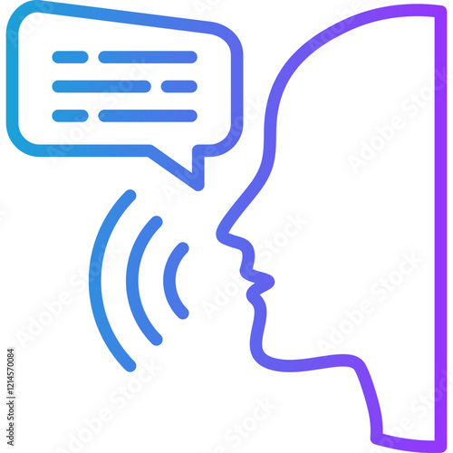 Speech line gradient icon