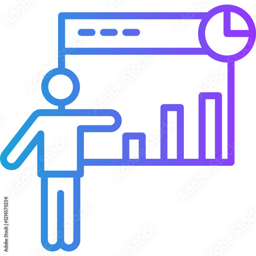 Interpretation line gradient icon