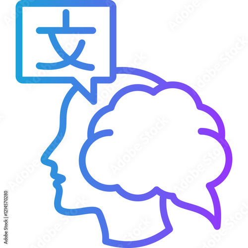 Language Skills line gradient icon