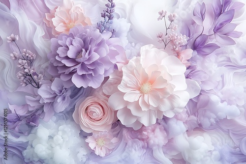 Wallpaper Mural Floral artistry unveiled in nature background soft pastel environment abstract design Torontodigital.ca