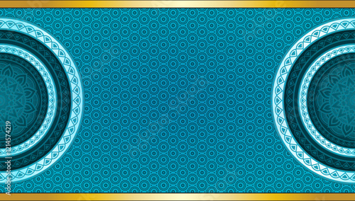 Luxury islamic golden rectangle certificate border pattern line photo frame wedding invitation background