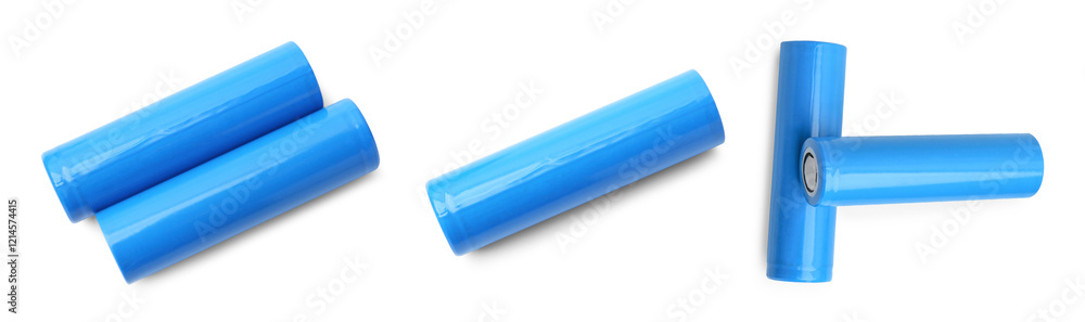 AA alkaline batteries isolated on white, set. Top view AA alkaline batteries isolated on white, set. Top view