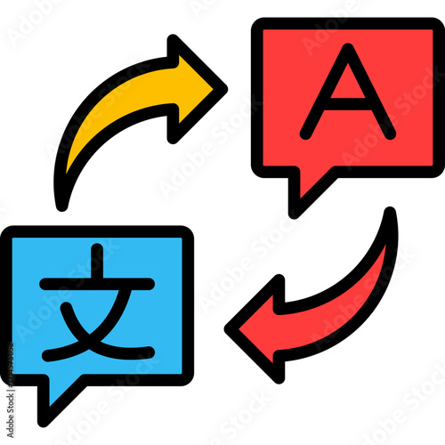 Translation Services lineal color icon