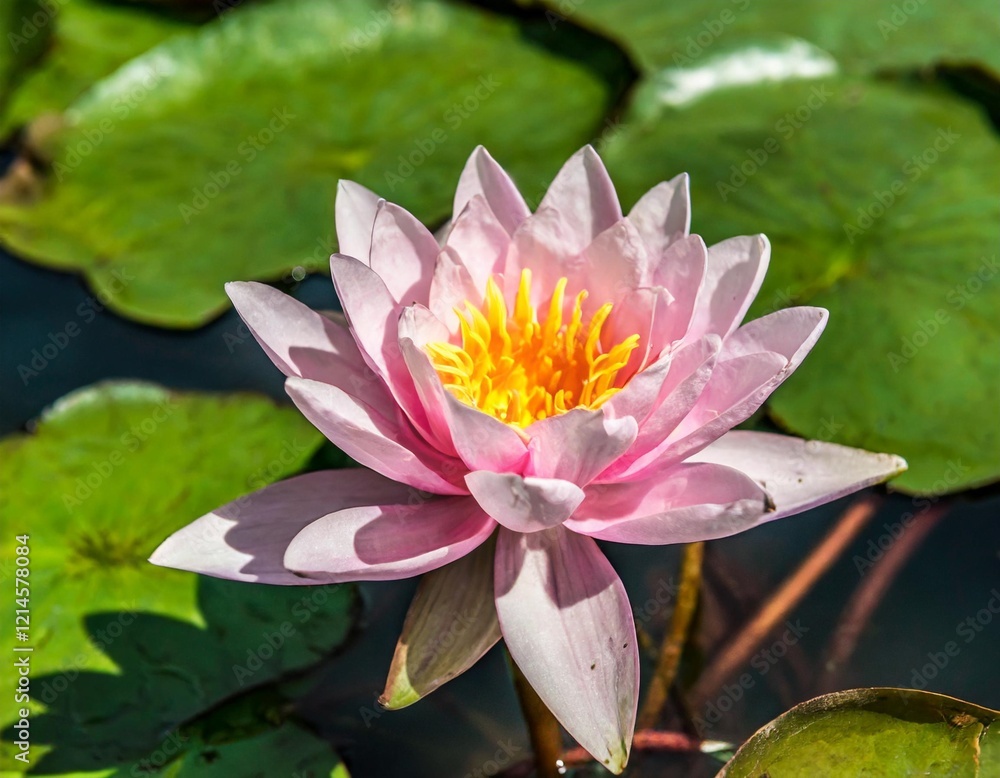 Exquisite Pink Lotus Blossoms Blooming Gracefully on a Calm Pond Surface, Symbolizing Purity and Spiritual Serenity