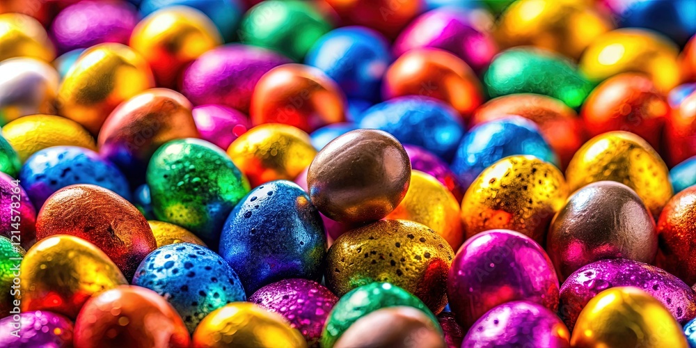 Fototapeta premium Colorful Easter Chocolate Quail Eggs - Festive Candy Treats
