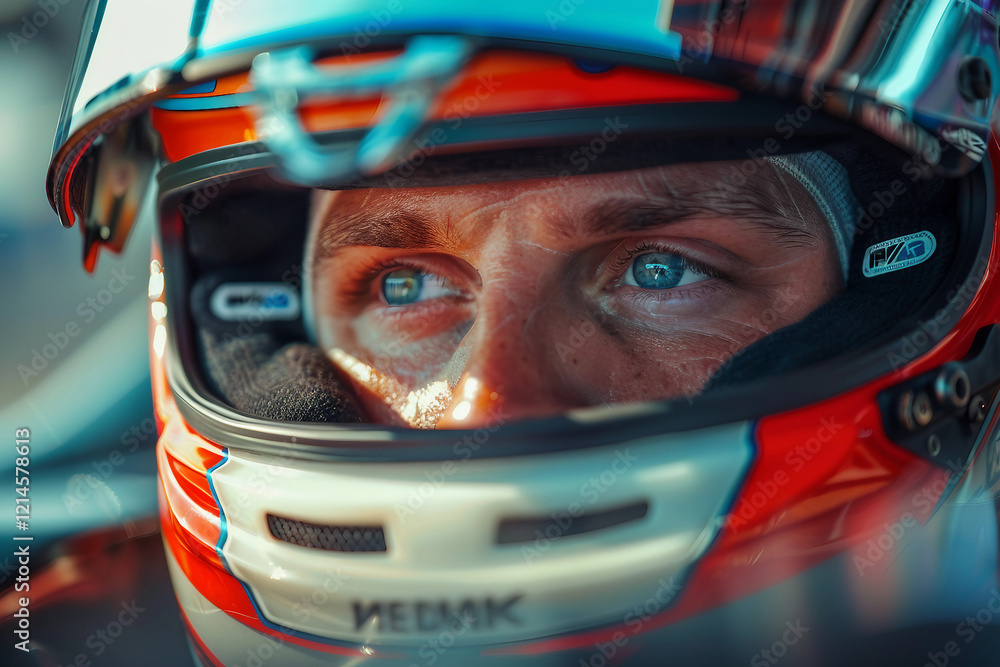 Professional racing team lineup in helmets and gear, showcasing unity and determination in motorsport, generative AI Professional racing team lineup in helmets and gear, showcasing unity and determination in motorsport, generative AI