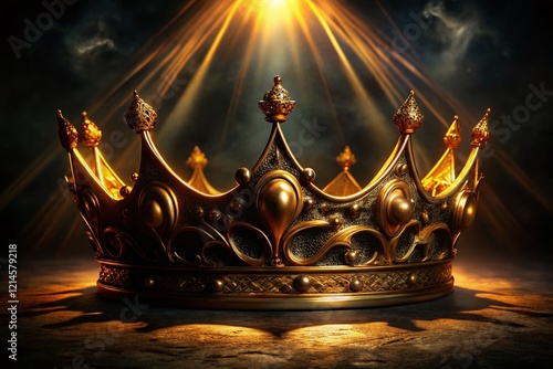 Regal Golden Crown: Dramatic Lighting Portrait Photography