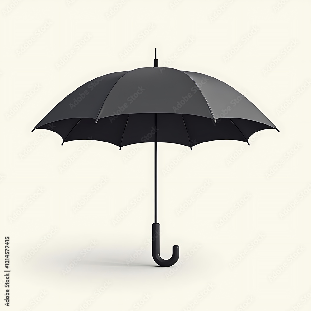 black umbrella isolated on white background