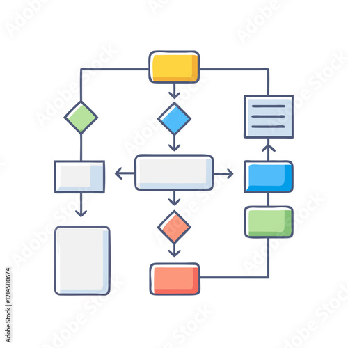 flowchart icon, flowchart vector illustration-simple illustration of flowchart, perfect for flowchart logos and icons
