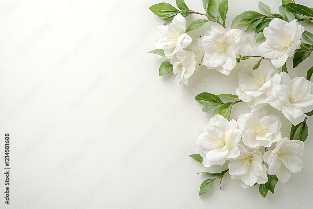 Fototapeta premium Aesthetic close-up of minimalist floral arrangement in nature-inspired studio environment