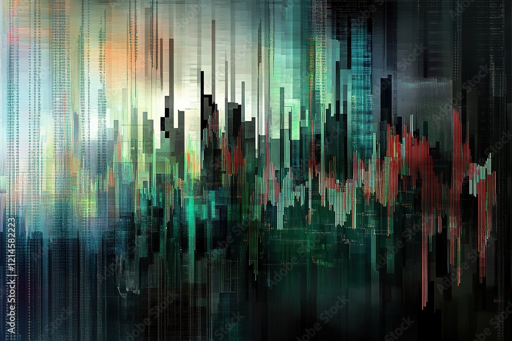 Obraz premium Abstract Crypto Stock Exchange Graph