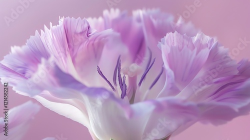 Soft focus on a beautiful purple flower, with a gradient pink background.