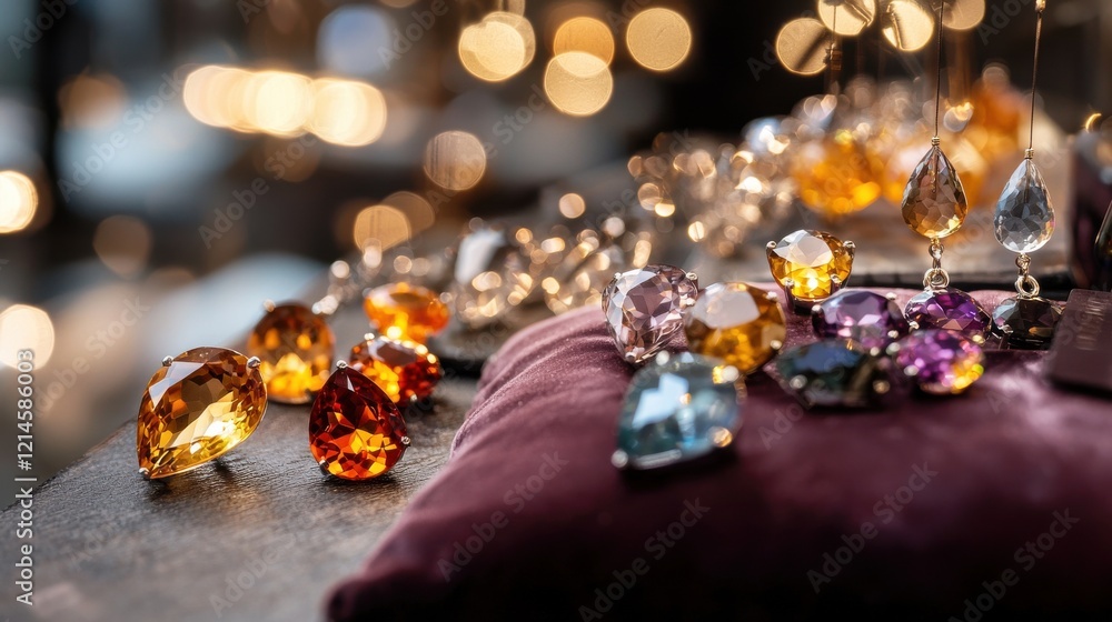 Sparkling Gems and Crystals Arranged in a Lavish and Elegant Display