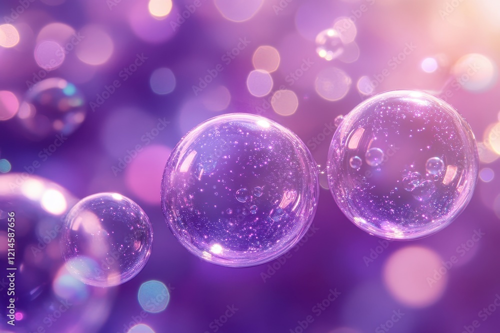 ** Dreamy Abstract Background with Glowing Purple and Pink Bokeh Lights and Floating Soap Bubbles in a Soft, Ethereal Atmosphere..** ** Dreamy Abstract Background with Glowing Purple and Pink Bokeh Lights and Floating Soap Bubbles in a Soft, Ethereal Atmosphere..**
