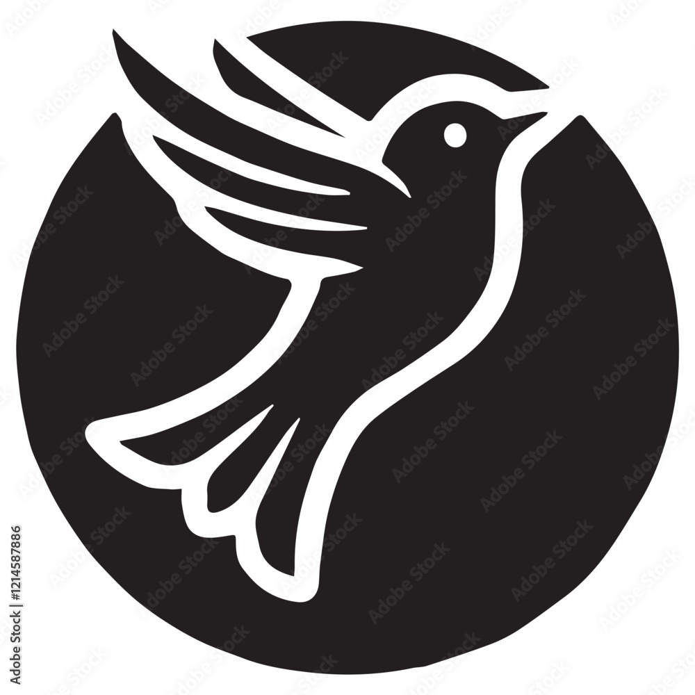 Obraz premium Silhouette of a bird on white background