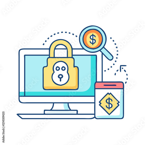 ransomware icon, ransomware vector illustration-simple illustration of ransomware, perfect for ransomware logos and icons