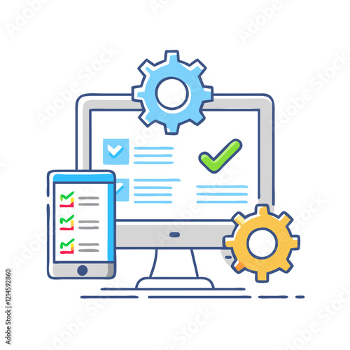 system testing icon, system testing vector illustration-simple illustration of system testing, perfect for system testing logos and icons