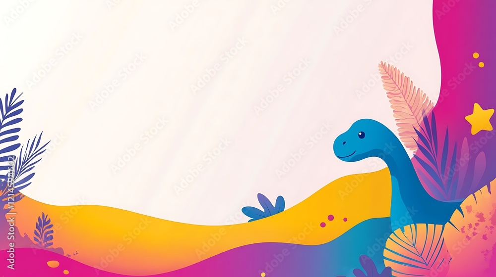 Obraz premium Colorful Dinosaur Illustration Background