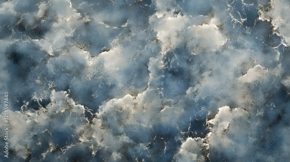 Naklejka premium Abstract Blue and White Watercolor Cloud Texture Background