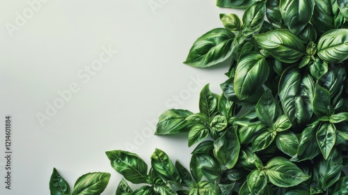 Fresh Basil Leaves – High-Quality Herb Stock Images for Food and Nature Projects photo